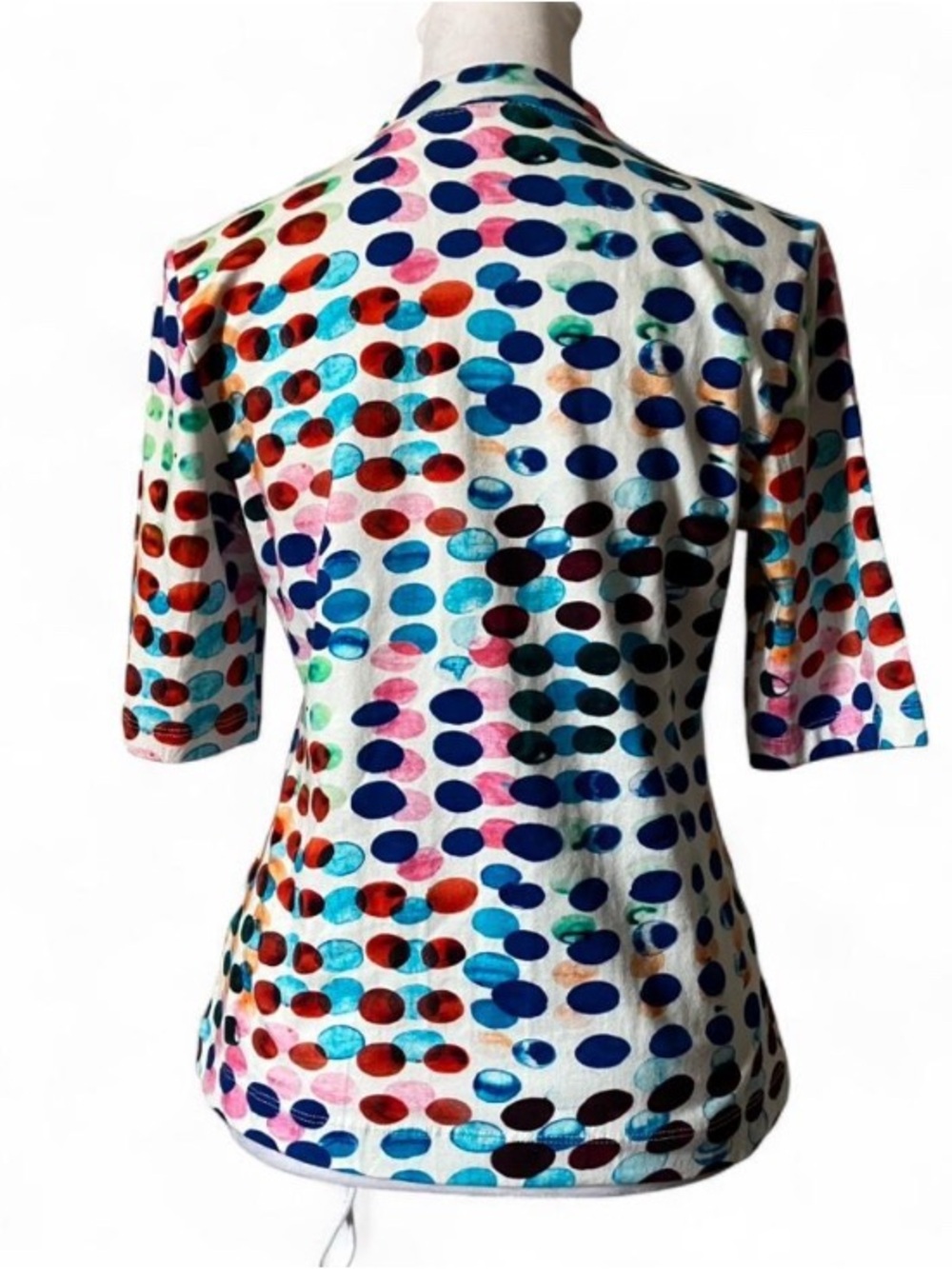 Maeve Anthropologie Abstract Polka Dot Mock Neck Colorful Print Blouse size XS - Picture 3 of 7